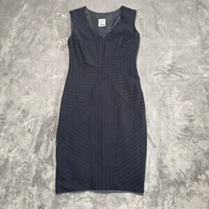 Moschino Cheap and Chic Dress Women XS Small Dark Blue Wool Blend Career Classic